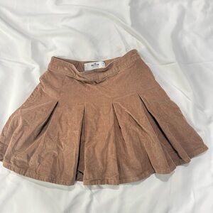 Hollister Corduroy Pleated Skater Skirt - Warm Brown